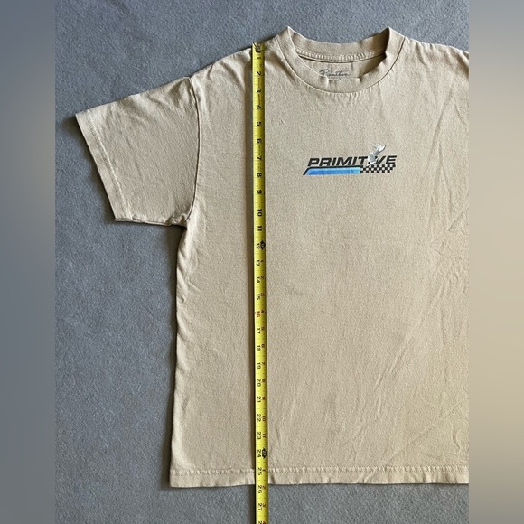 Primitive Skateboarding Racing T-Shirt Men’s Medium Tan Short Sleeve Cotton Tee - Picture 6 of 7